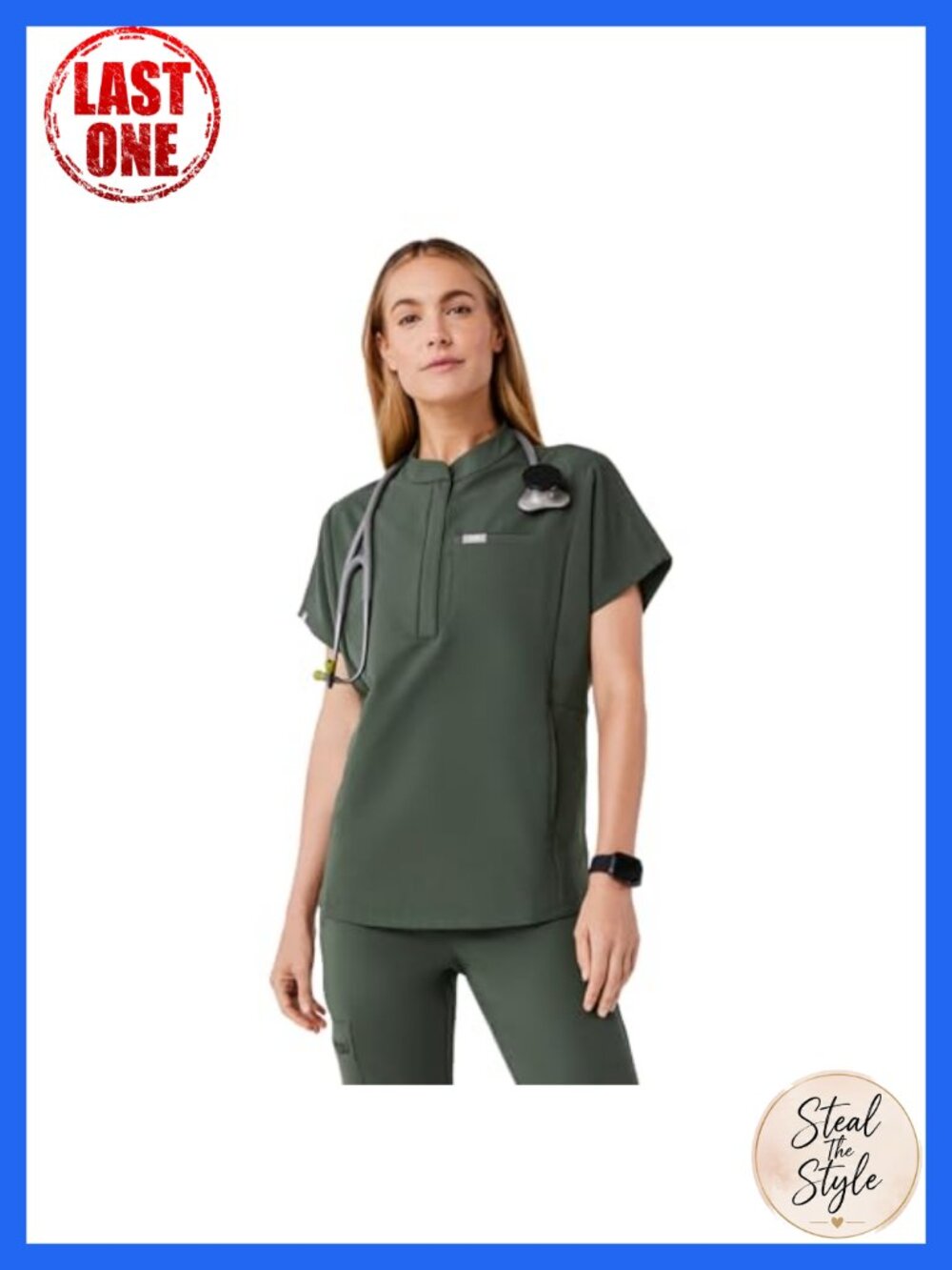 FIGS Montex Relaxed Scrub Top Women Medical Uniform Short Sleeve